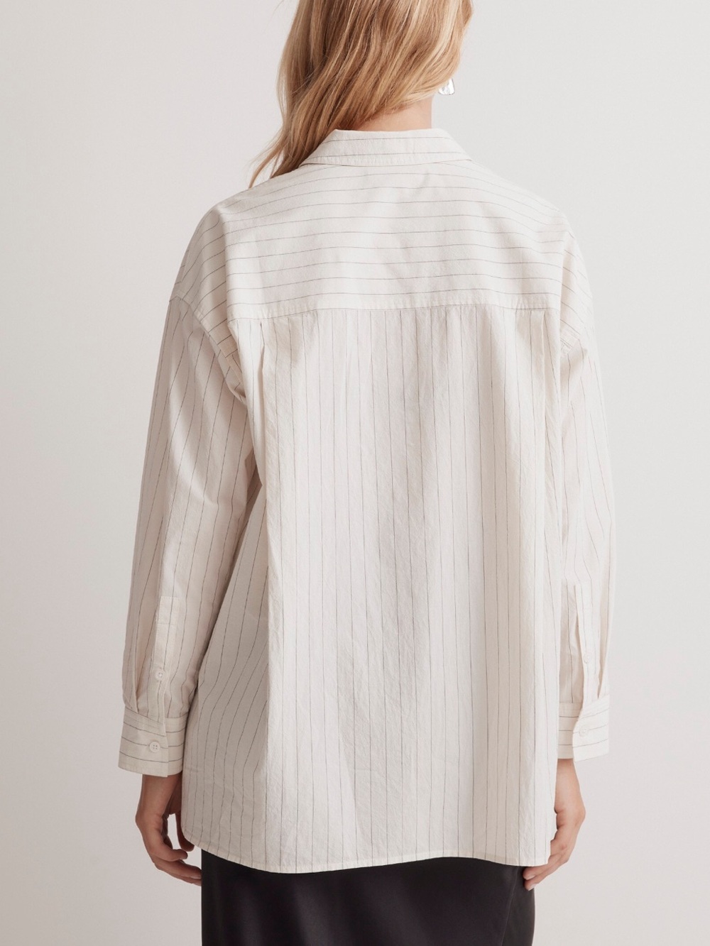 Madewell The Signature Poplin Oversized Shirt in Stripe size medium - Picture 2 of 12